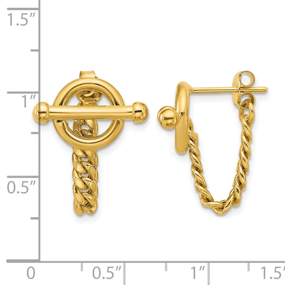 Polished Toggle Chain Post Earrings
