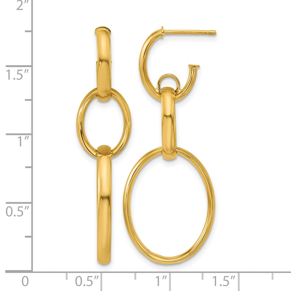 Polished Oval Link Post Earrings