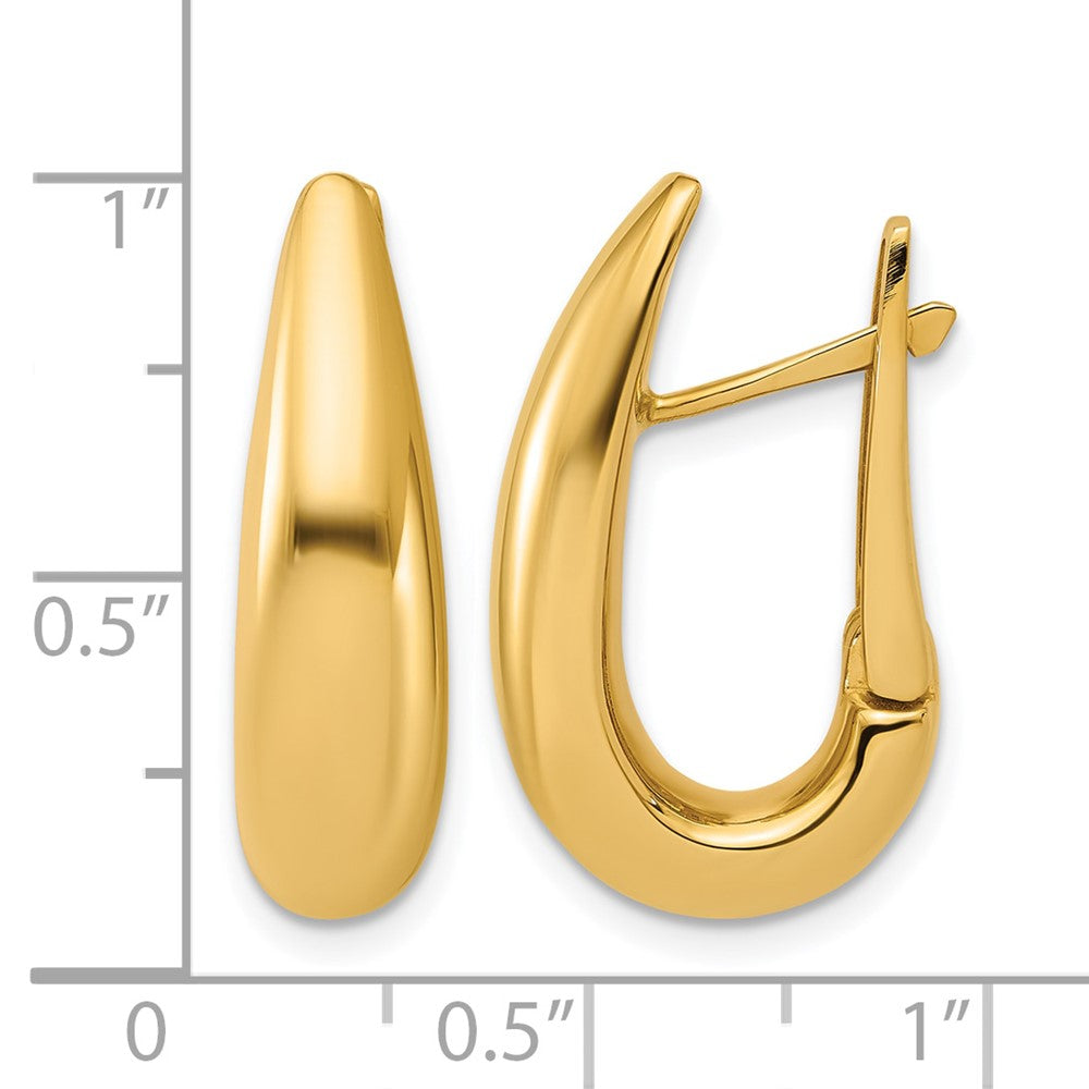 Polished Teardrop Hinged Hoop Earrings
