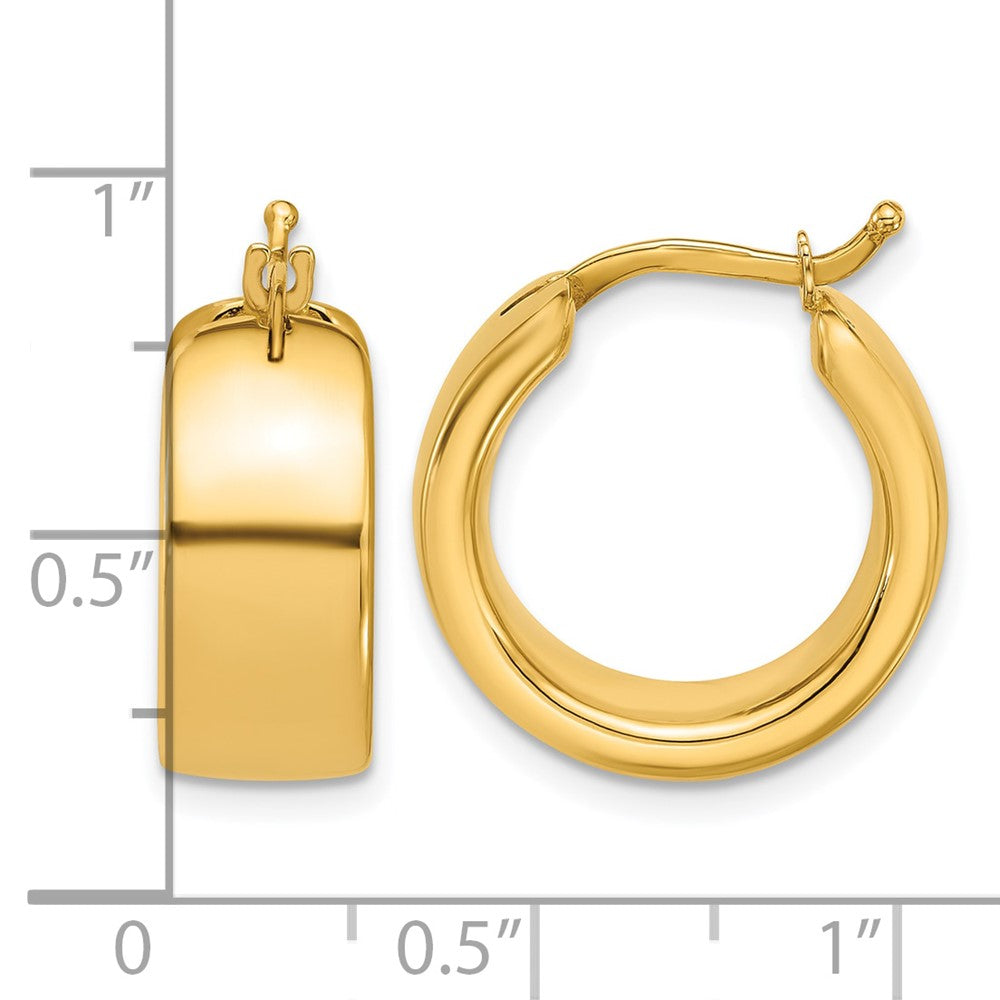 Polished 7.7mm Round Hoop Earrings