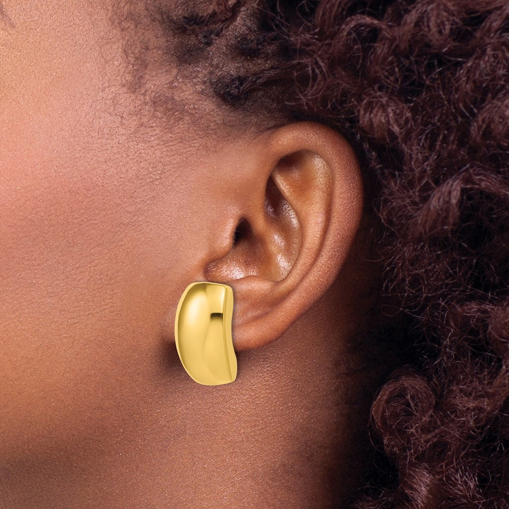 Polished Hollow Puffed Post Earrings