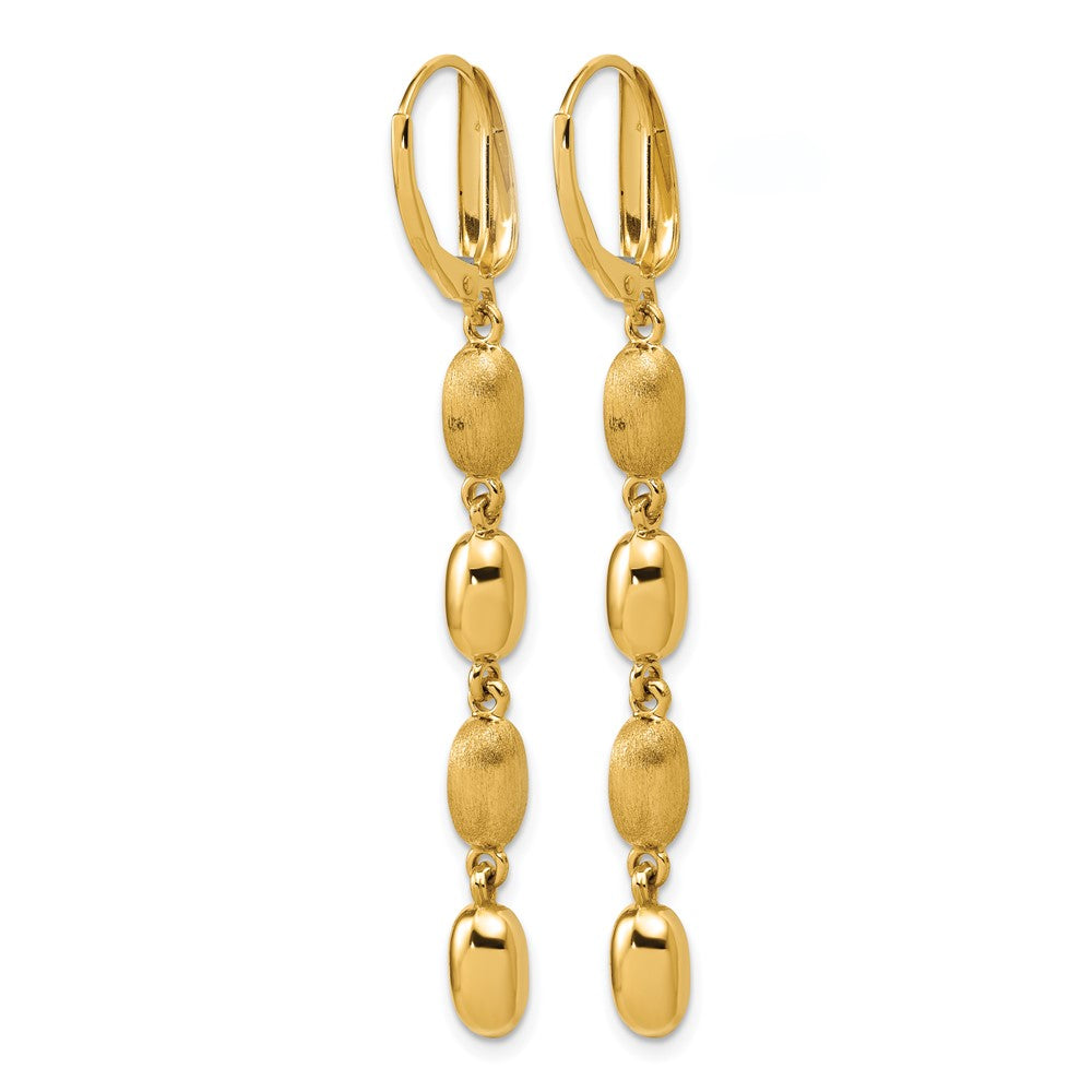 Polished and Brushed Fancy Leverback Dangle Earrings