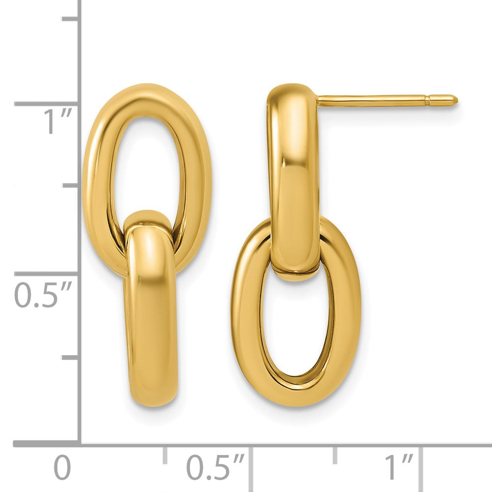 Polished Ovals Dangle Post Earrings