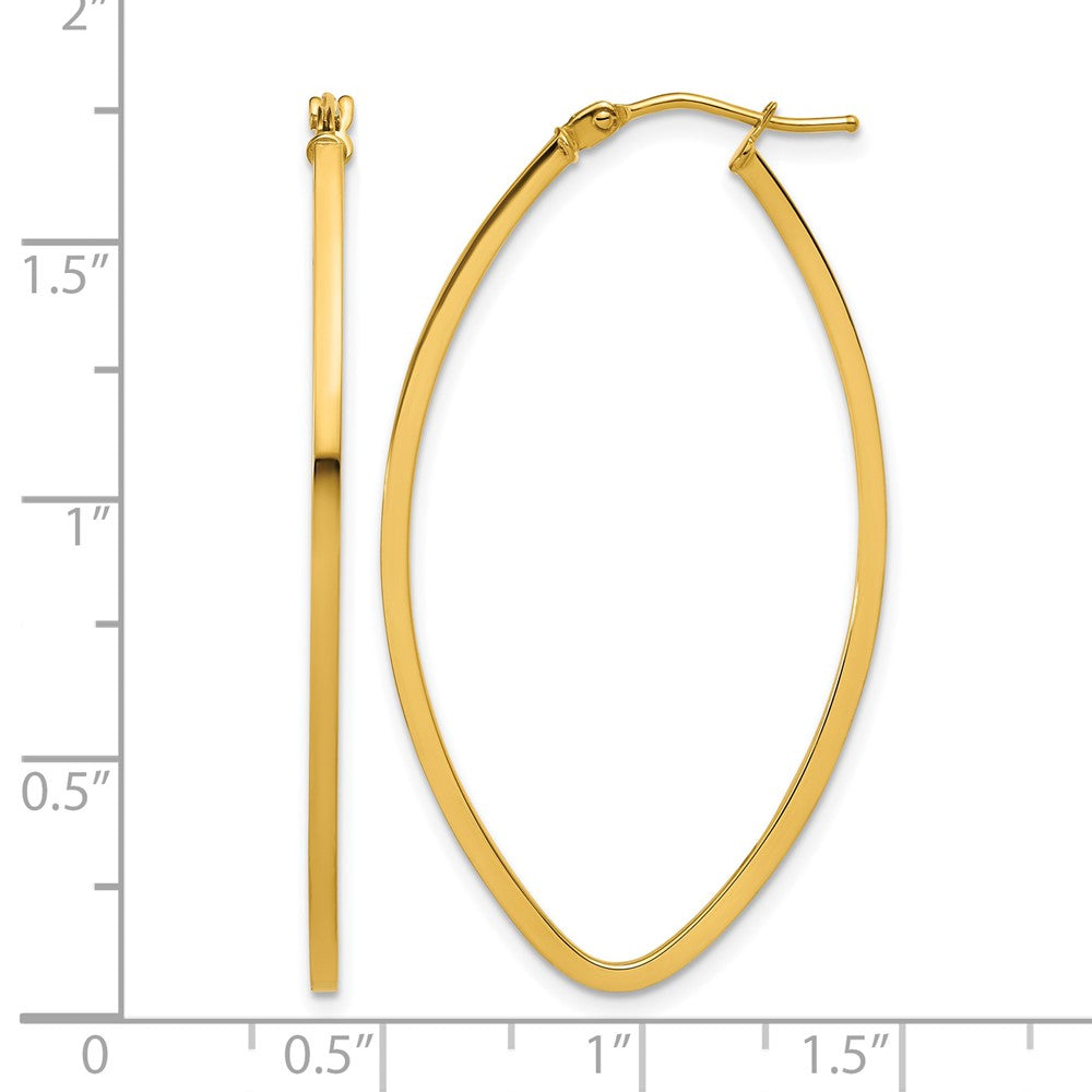 Polished Oval Hoop Earrings - 1.5mm, 1.93g