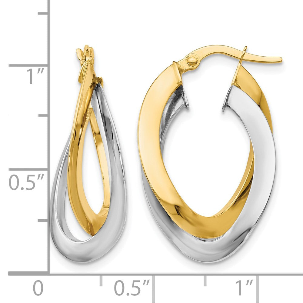 Polished Twisted Double Hoop Earrings - 11mm