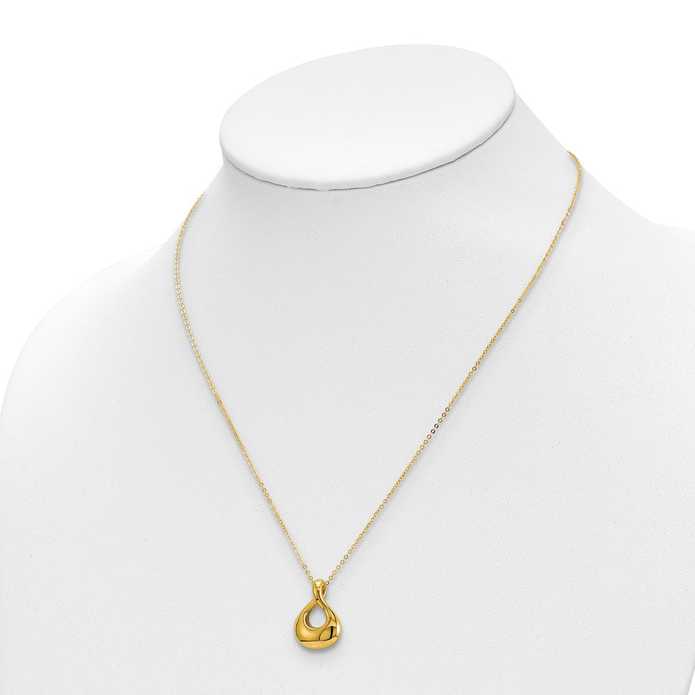 Polished Tear Drop Necklace 18"