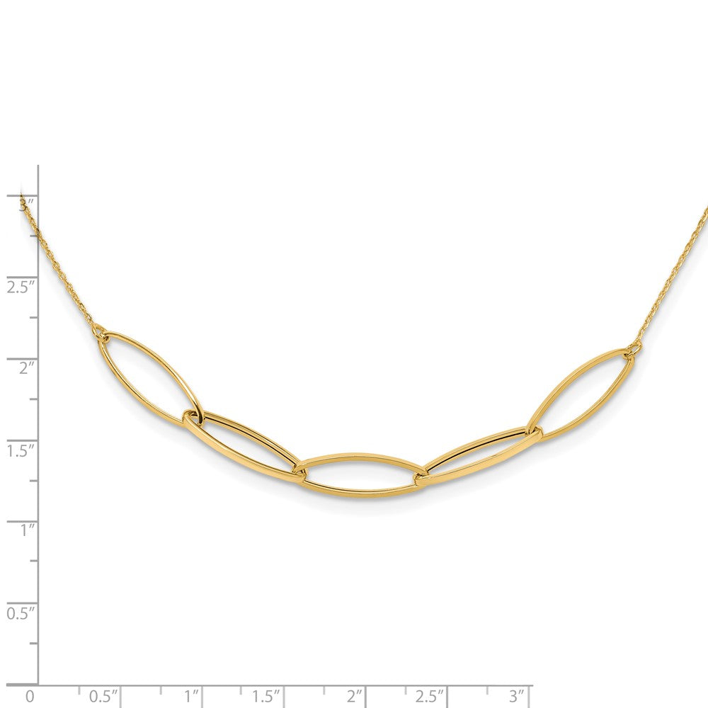 Polished Fancy Link with 1in. Ext Necklace