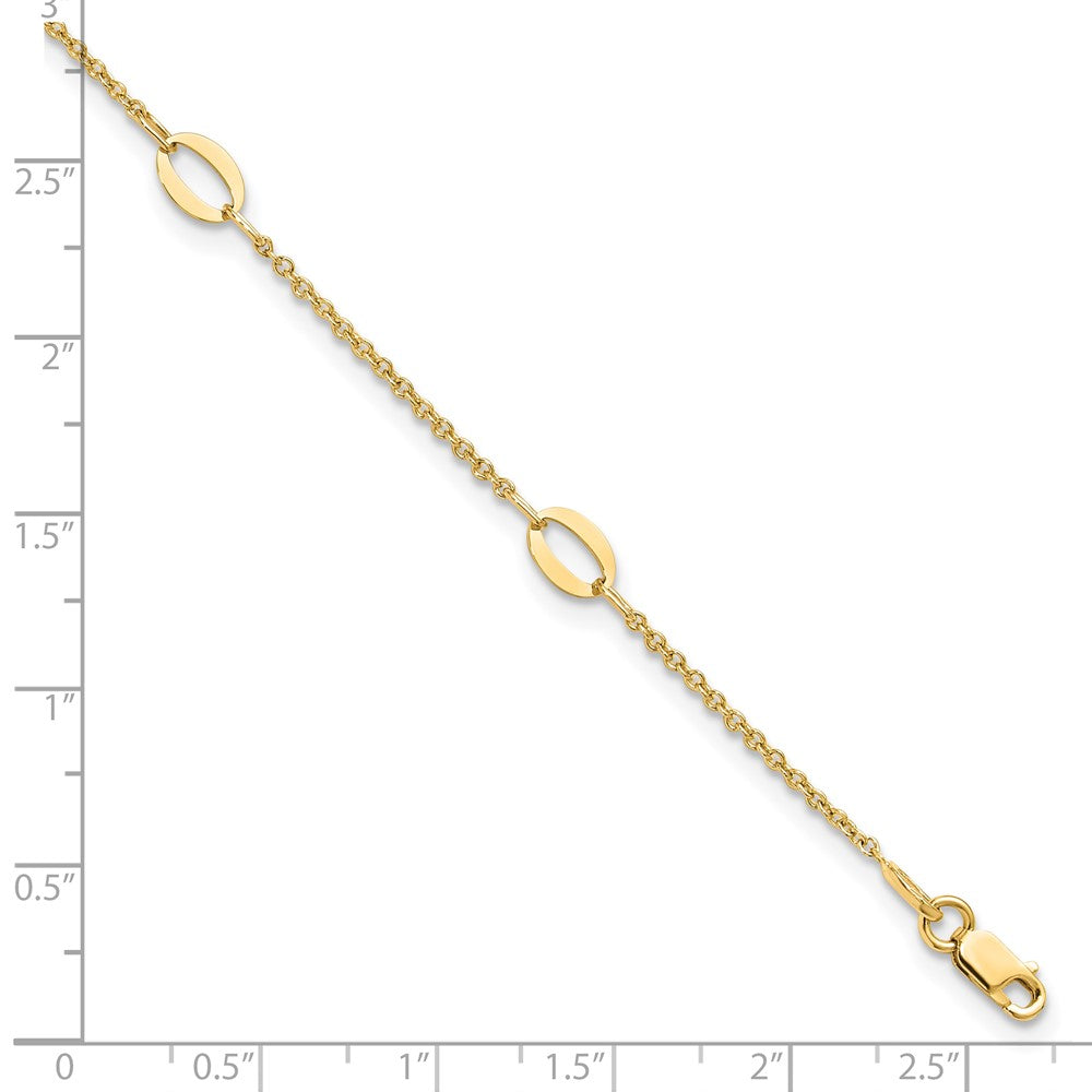 Polished Oval Links Plus 1in ext. Anklet