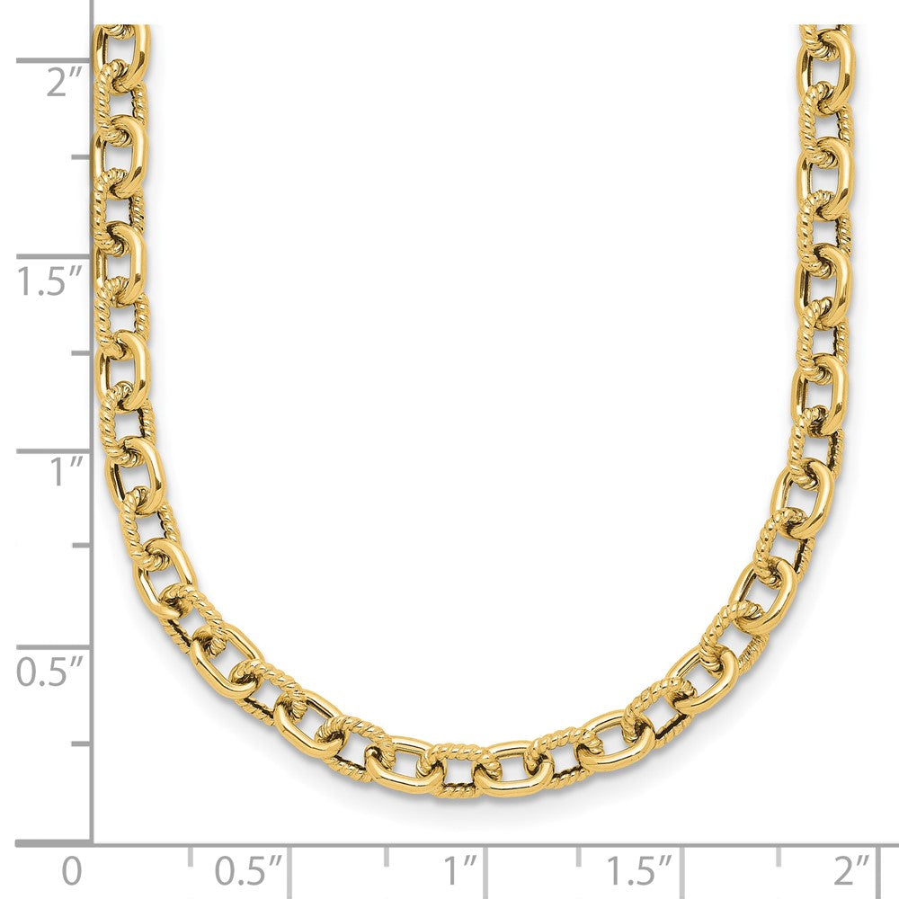 Polished and Textured Link Necklace 17"