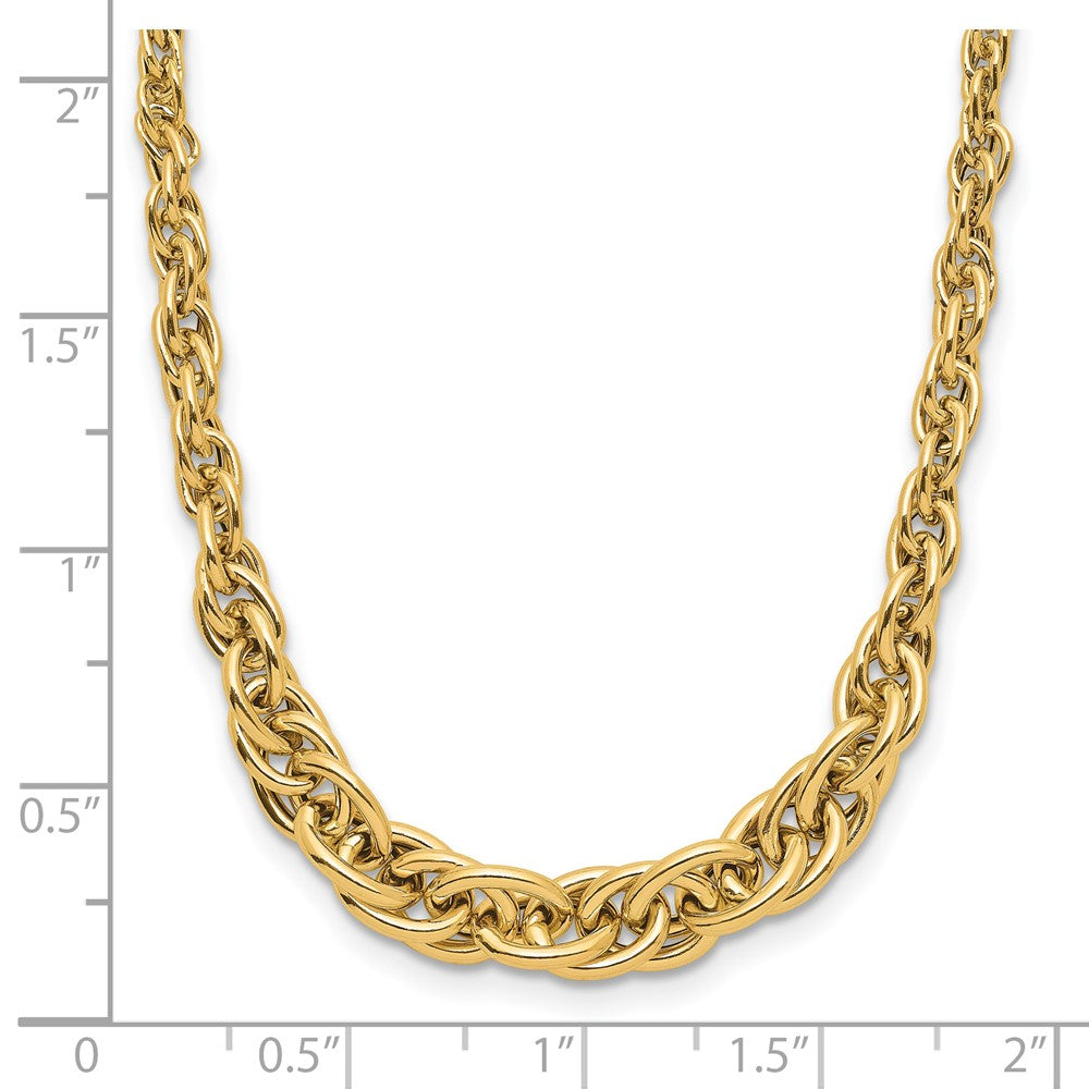 Polished Graduated Fancy Link Necklace 18" - 6.14mm