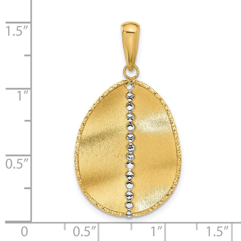 Polished and Satin Teardrop Pendant