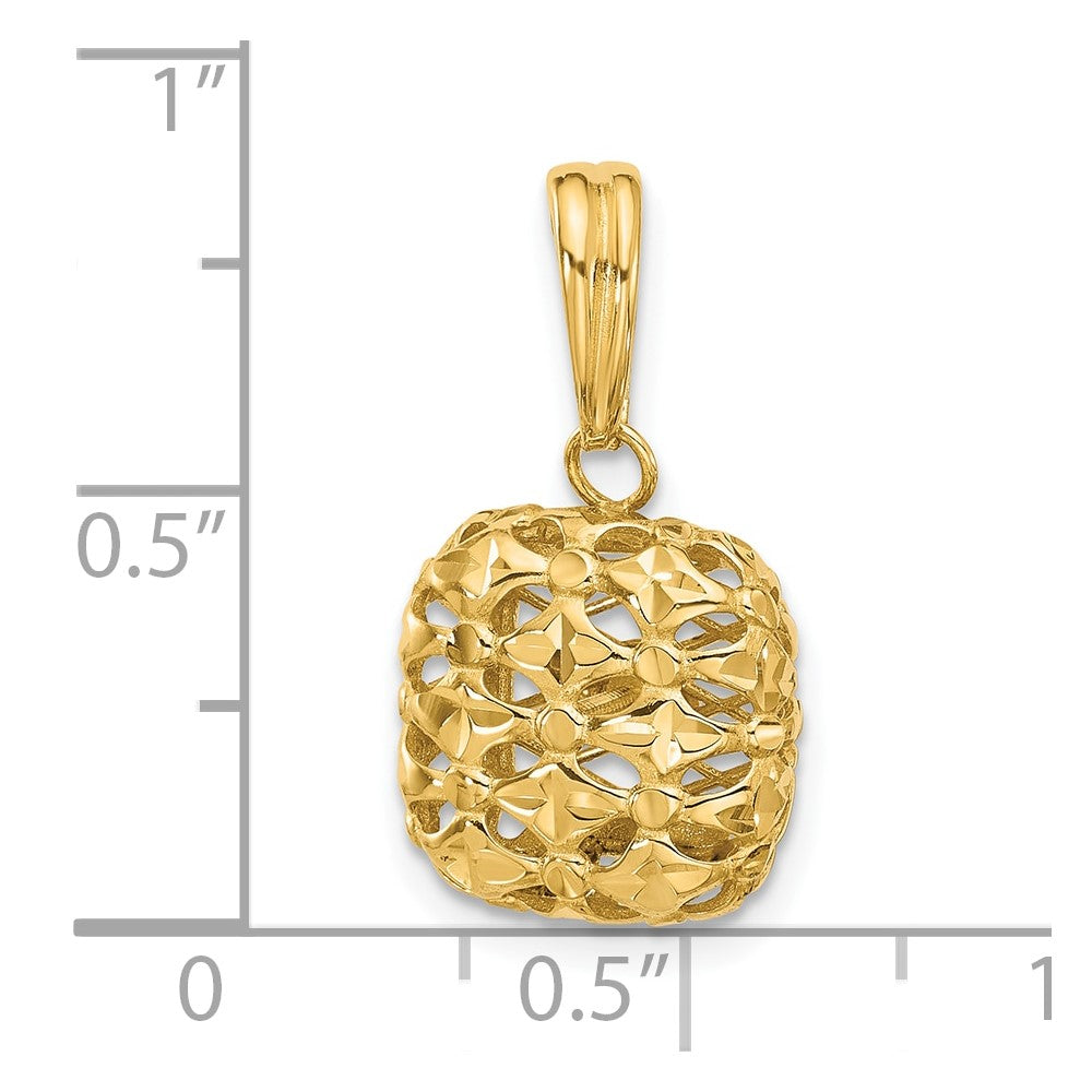 Polished Puffed Square Pendant