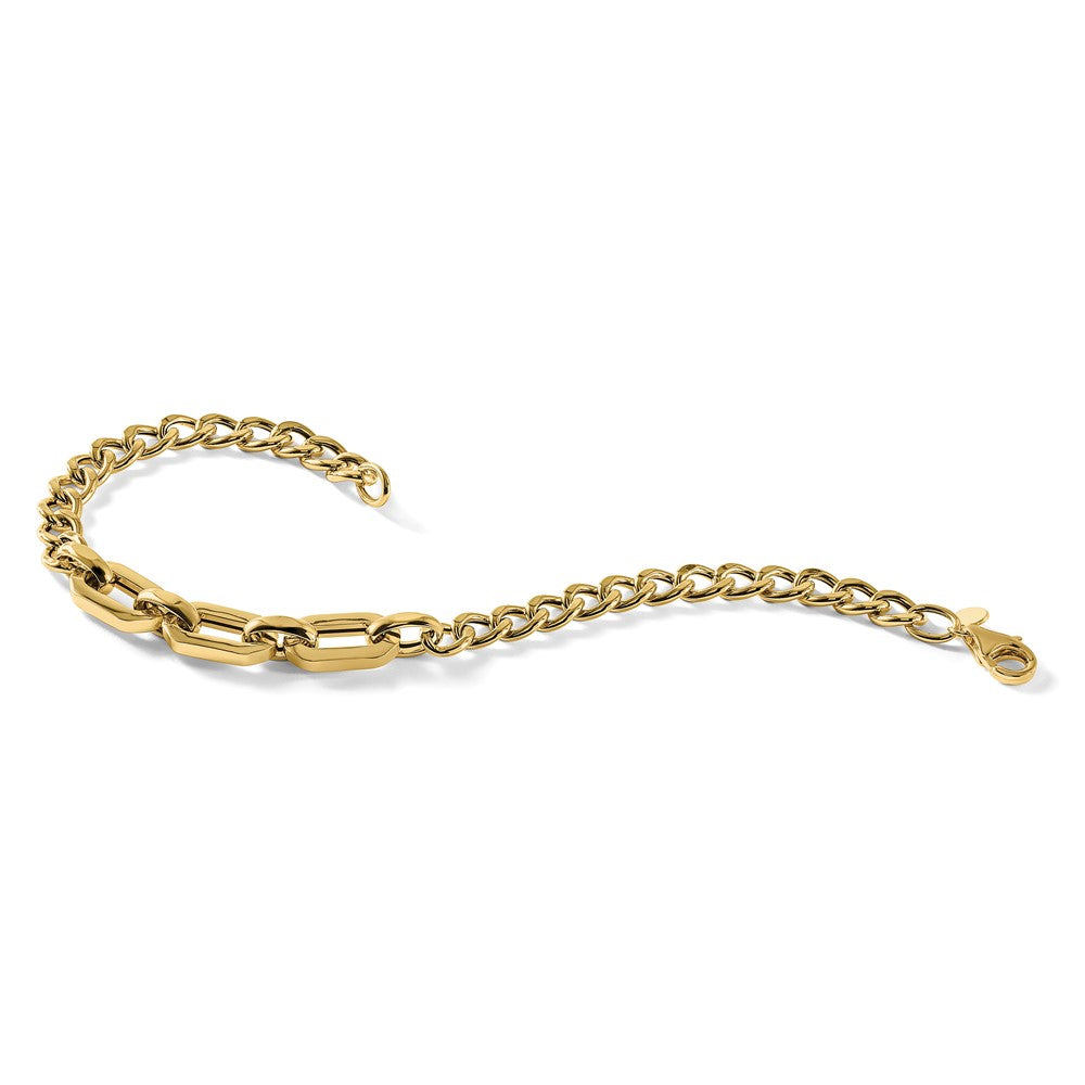 Polished Fancy Link Bracelet 8" - 3.58g
