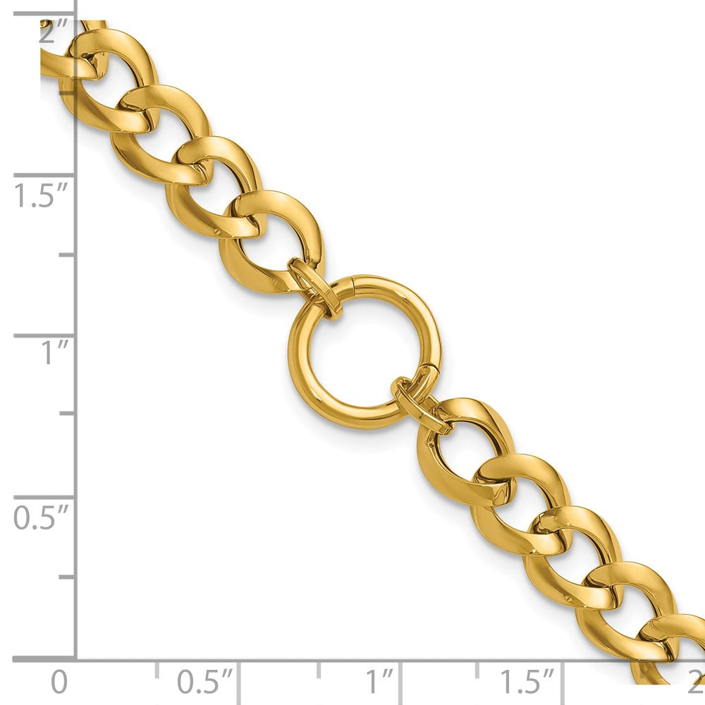 Polished Circle Accent Fancy Link Bracelet 7.75"