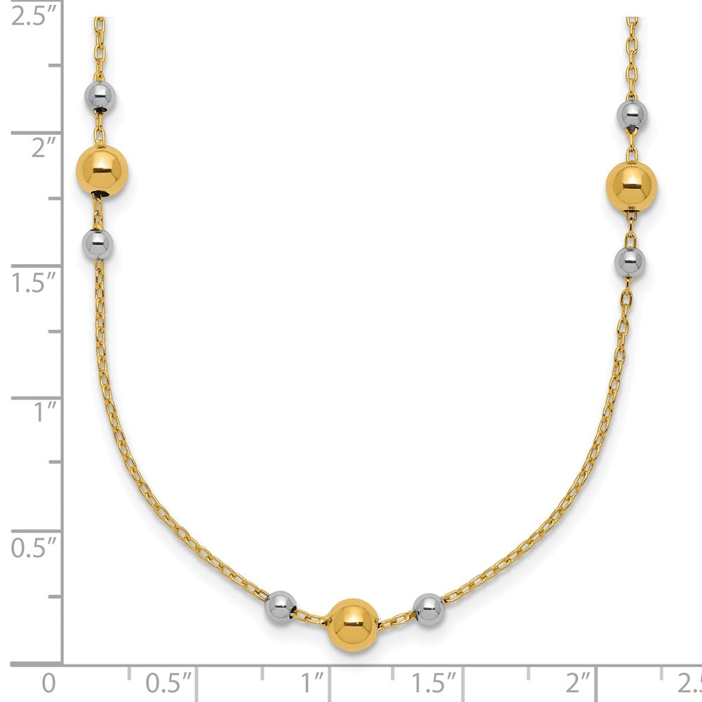 Polished / Beaded Station Necklace 18"