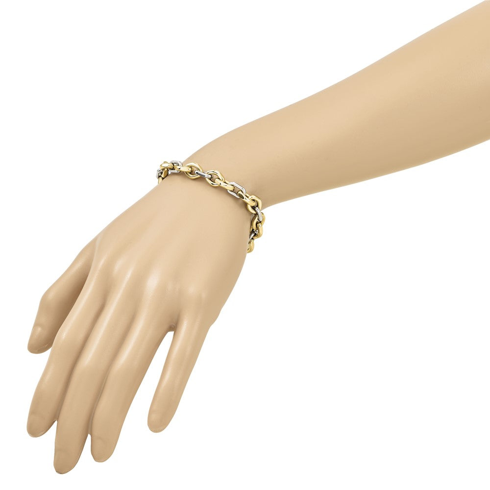 Polished Fancy Flat Edge Link Bracelet 7.75"