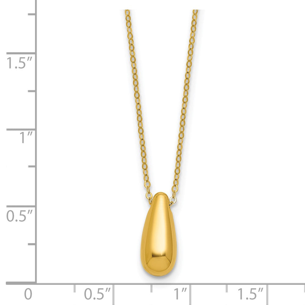 Polished Teardrop Necklace 18"