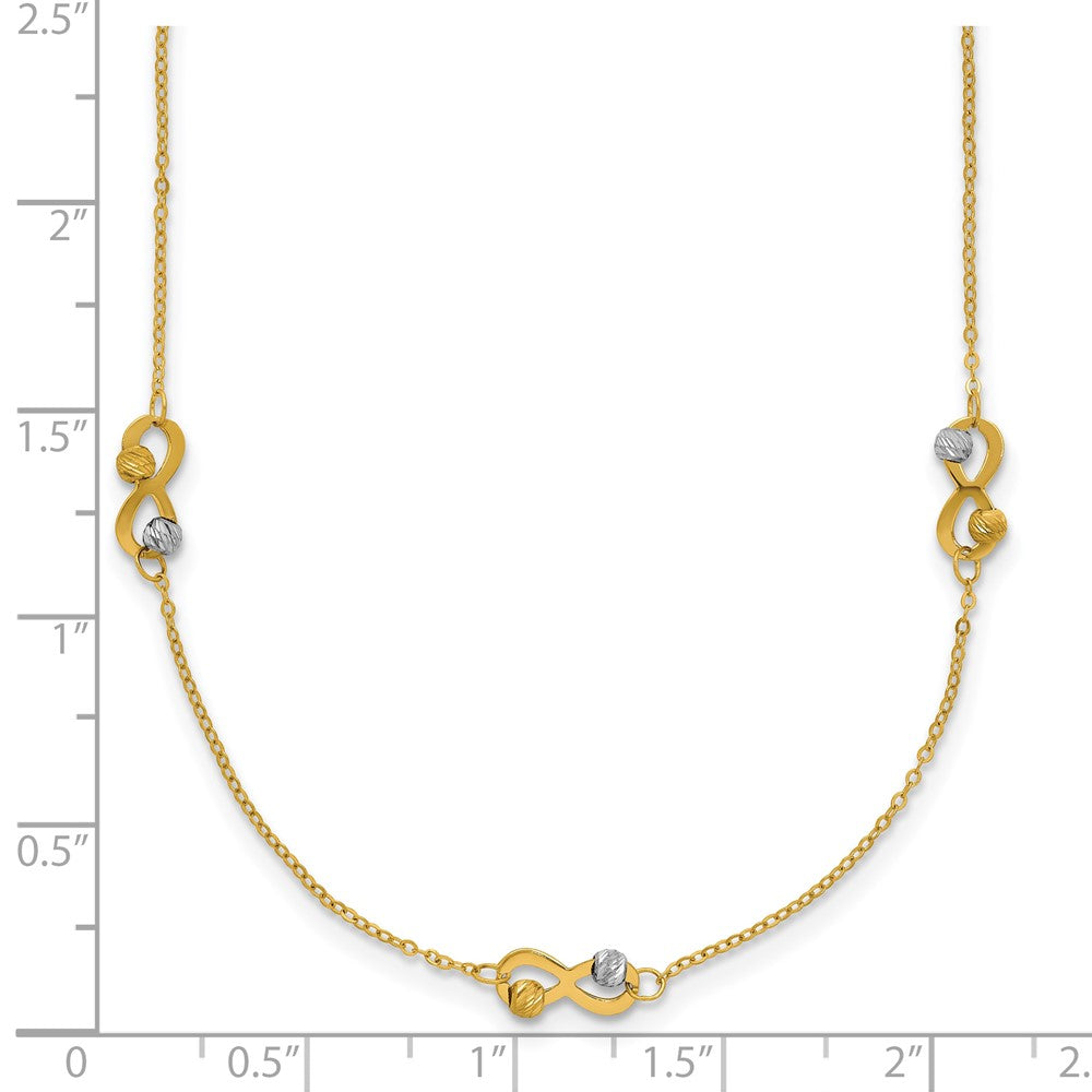 D/C Beaded Infinity Station Necklace 18"