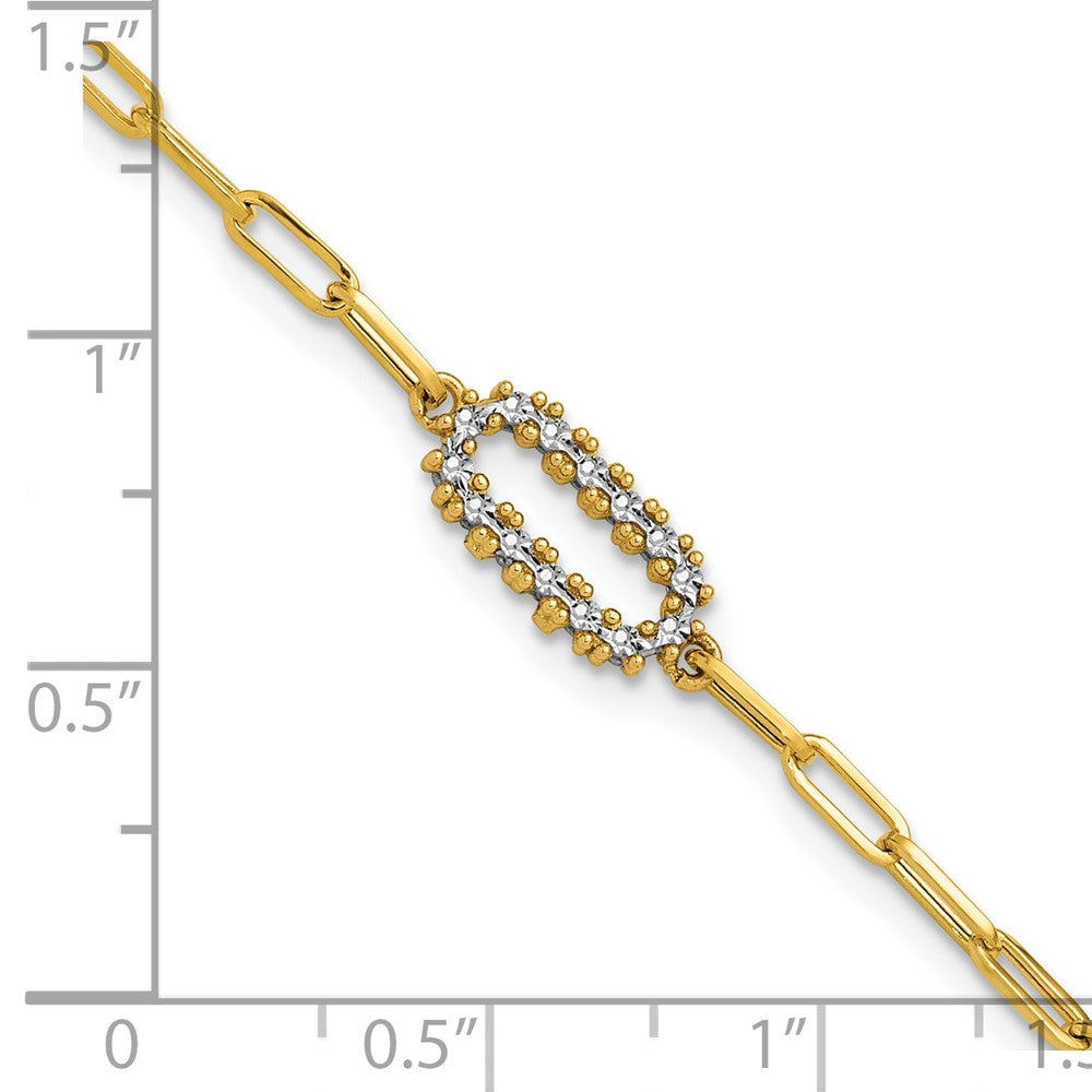 Polished Paperclip Fancy Bracelet 7"