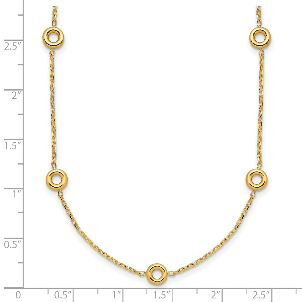 Polished Circle Station w/2in Ext. Necklace - 5.5mm
