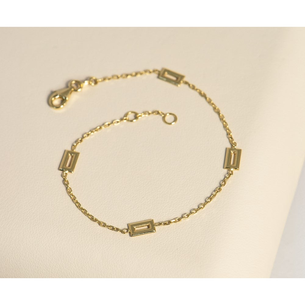 Polished Rectangle Station w/.5in Ext. Bracelet