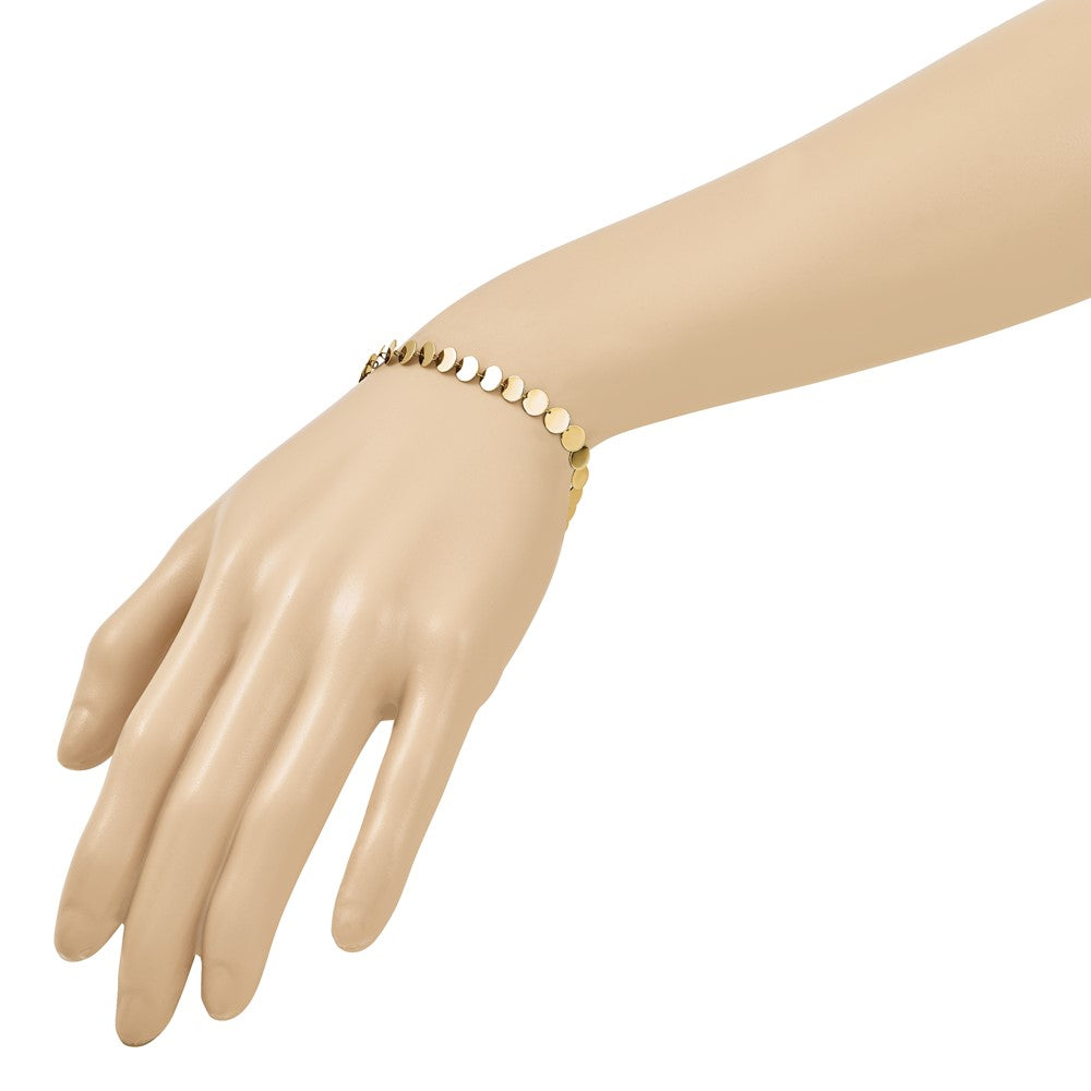 Polished Fancy Circle Disc w/1in ext. Bracelet