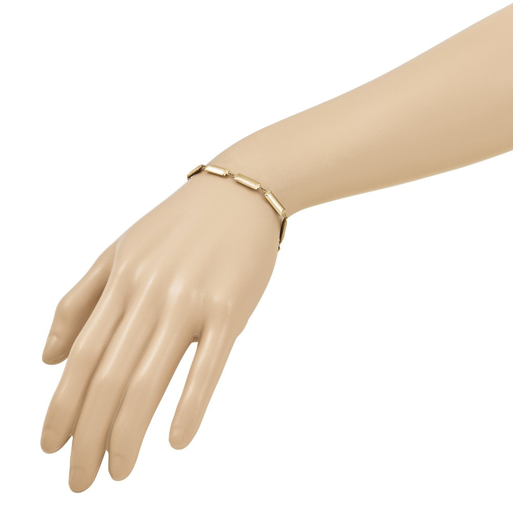 Polished and Brushed Fancy Bar Links w/.5in ext. Bracelet