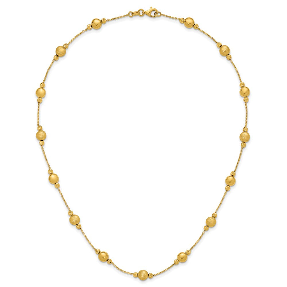 D/C Scratch Finish Polished Necklace 17"