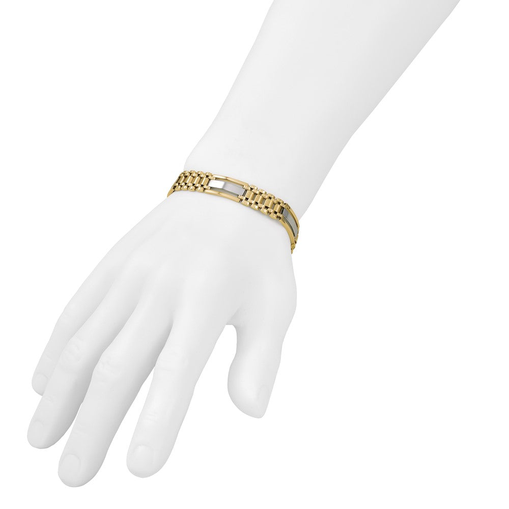 Polished and Satin Men's Bracelet 8.5" - 9.5mm