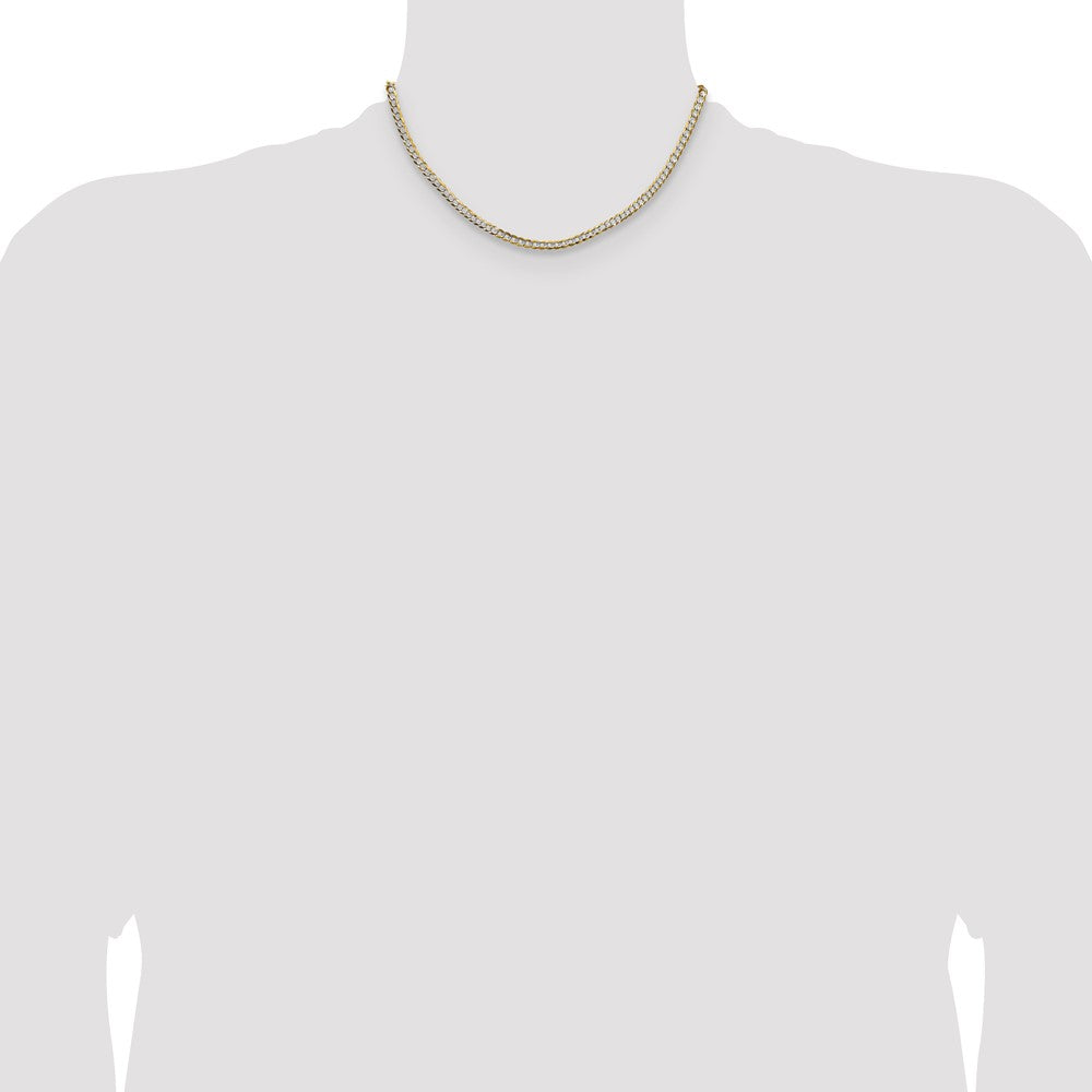 3.7mm Lightweight Pavé Flat Cuban Chain 16"