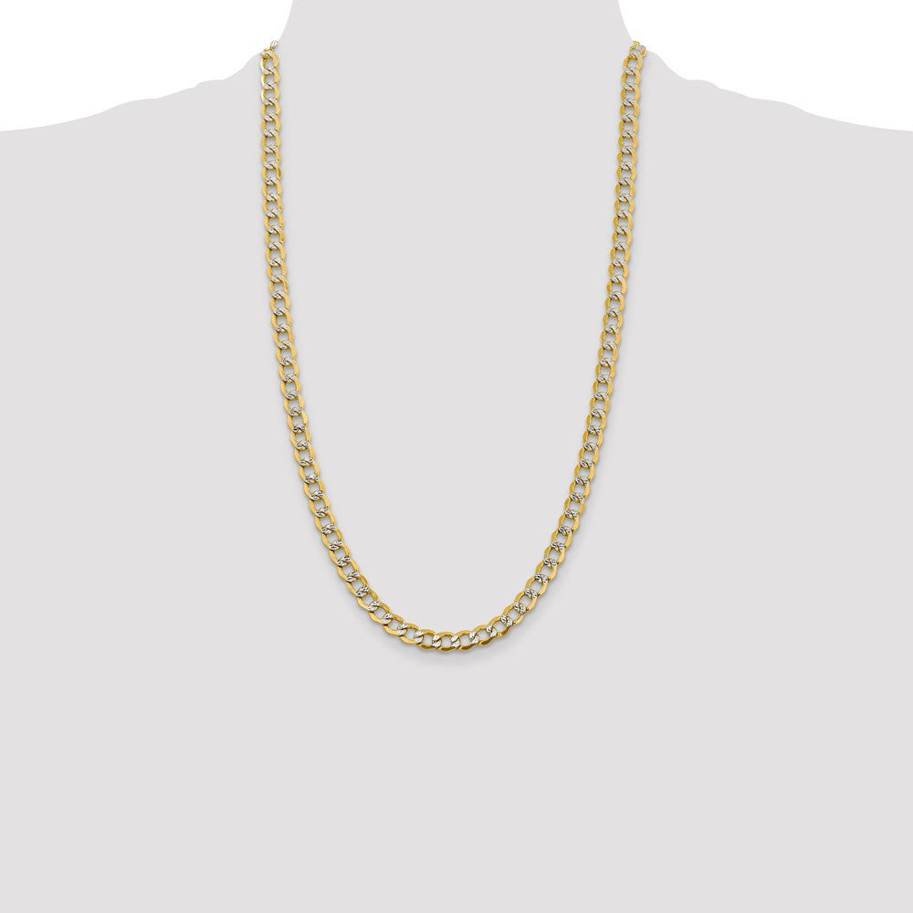 6.75mm Semi-solid with Rhodium Pavé Curb Chain