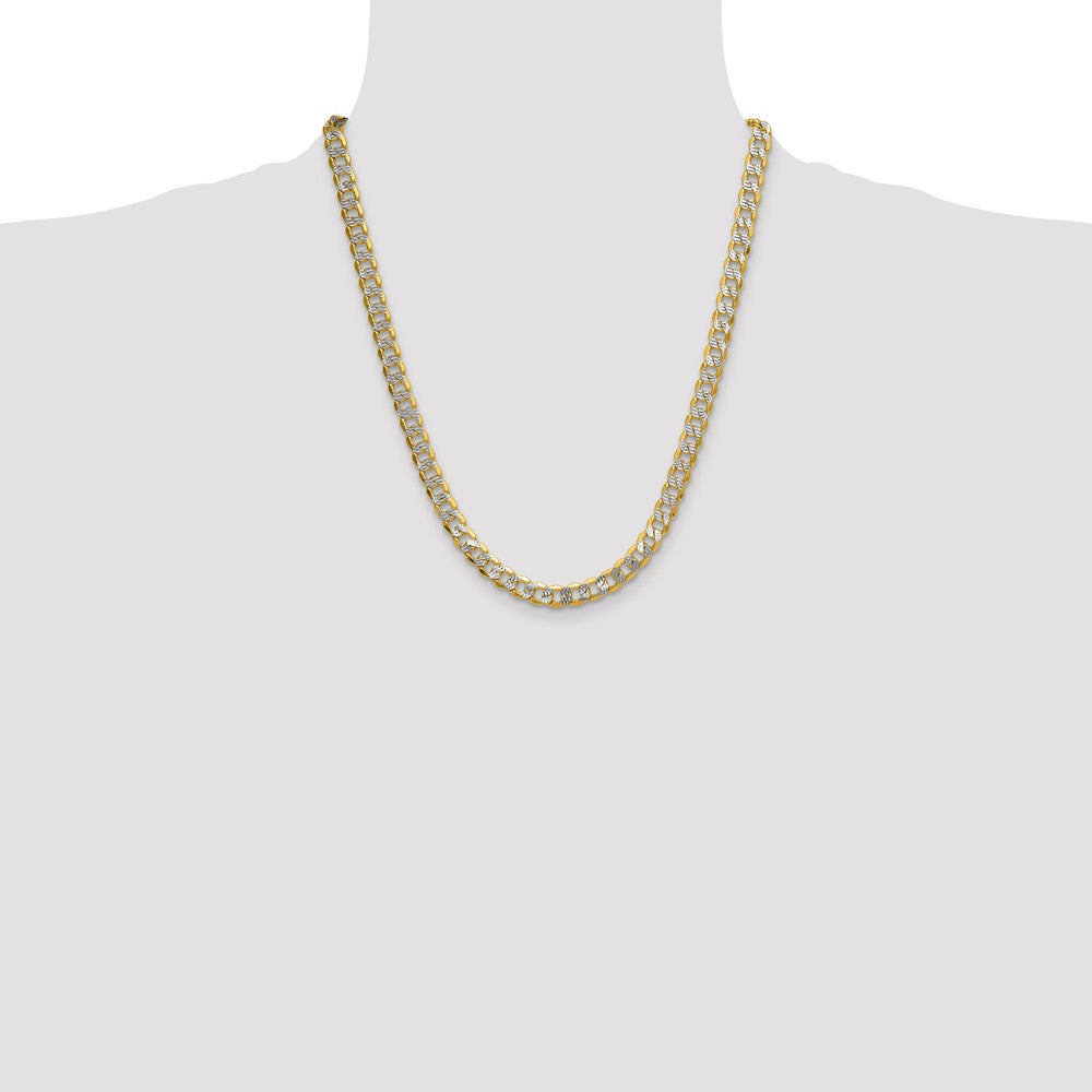 7.75mm Semi-solid with Rhodium Pavé Curb Chain
