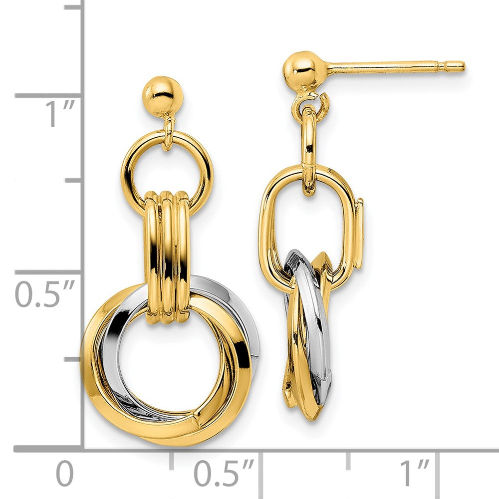 Polished Intertwined Circles Post Dangle Earrings