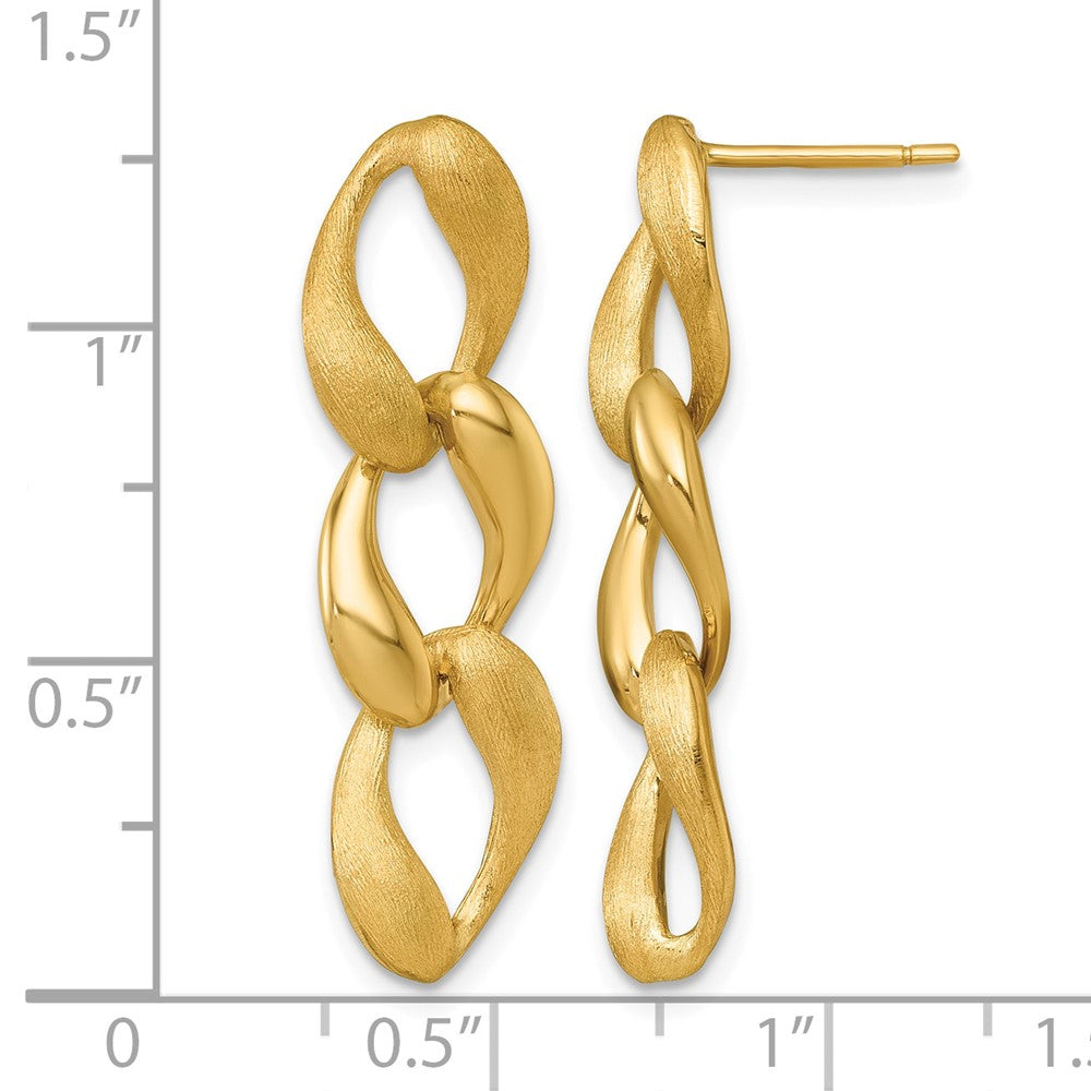 Brushed and Polished Fancy Link Post Earrings