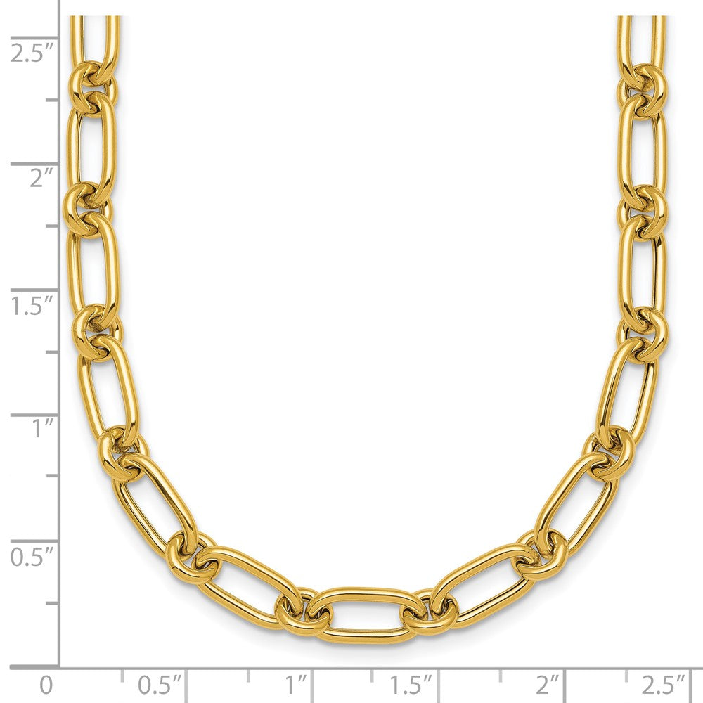 Polished Oval and Circle Link Necklace 18"
