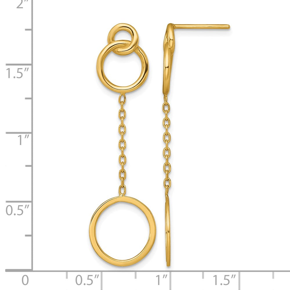 Polished Circle Pattern Dangle Post Earrings