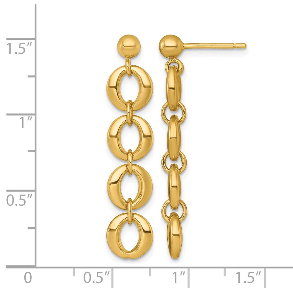 Polished Fancy Circle Link 8mm Dangle Post Earrings