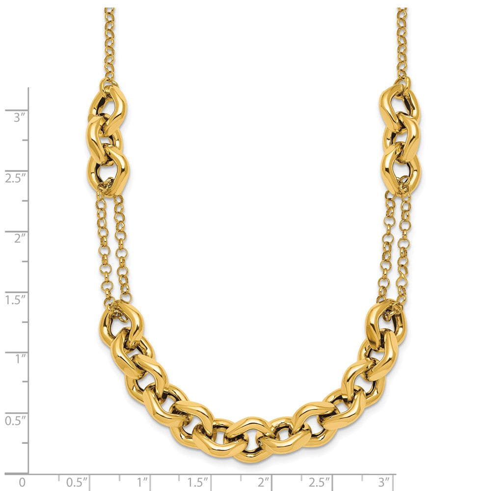 Polished Fancy Multi Link Chain Necklace 18"