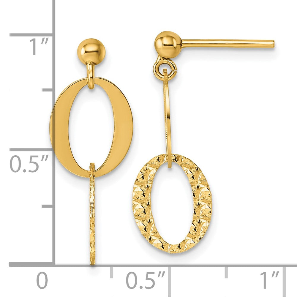 Polished and Textured Fancy Link Post Dangle Earrings