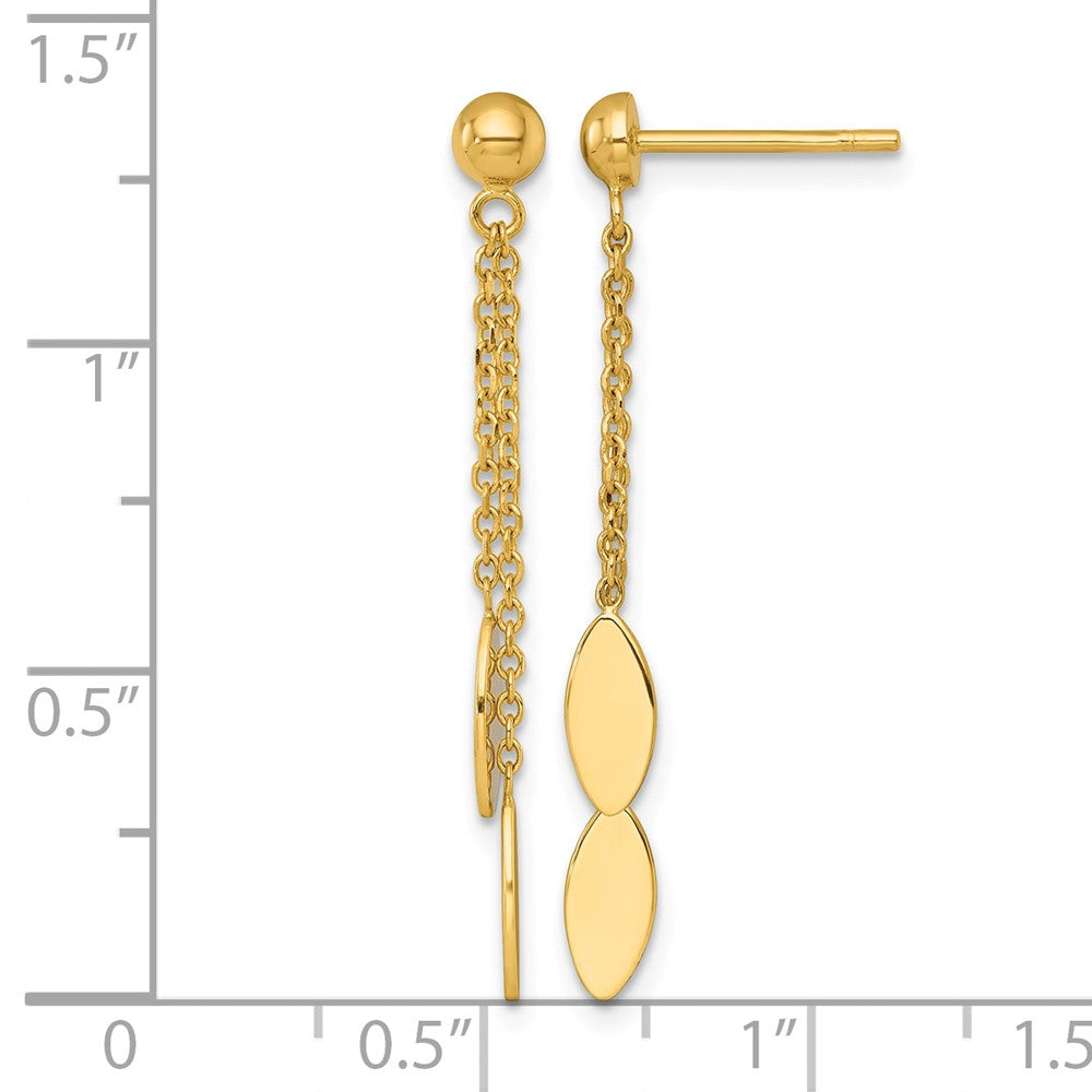 Polished Oval Dangle Post Earrings - 6mm