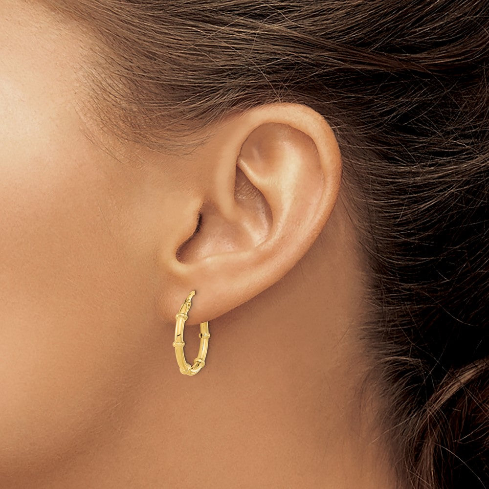 Polished Fancy Hoop Earrings - 1.52-1.58g