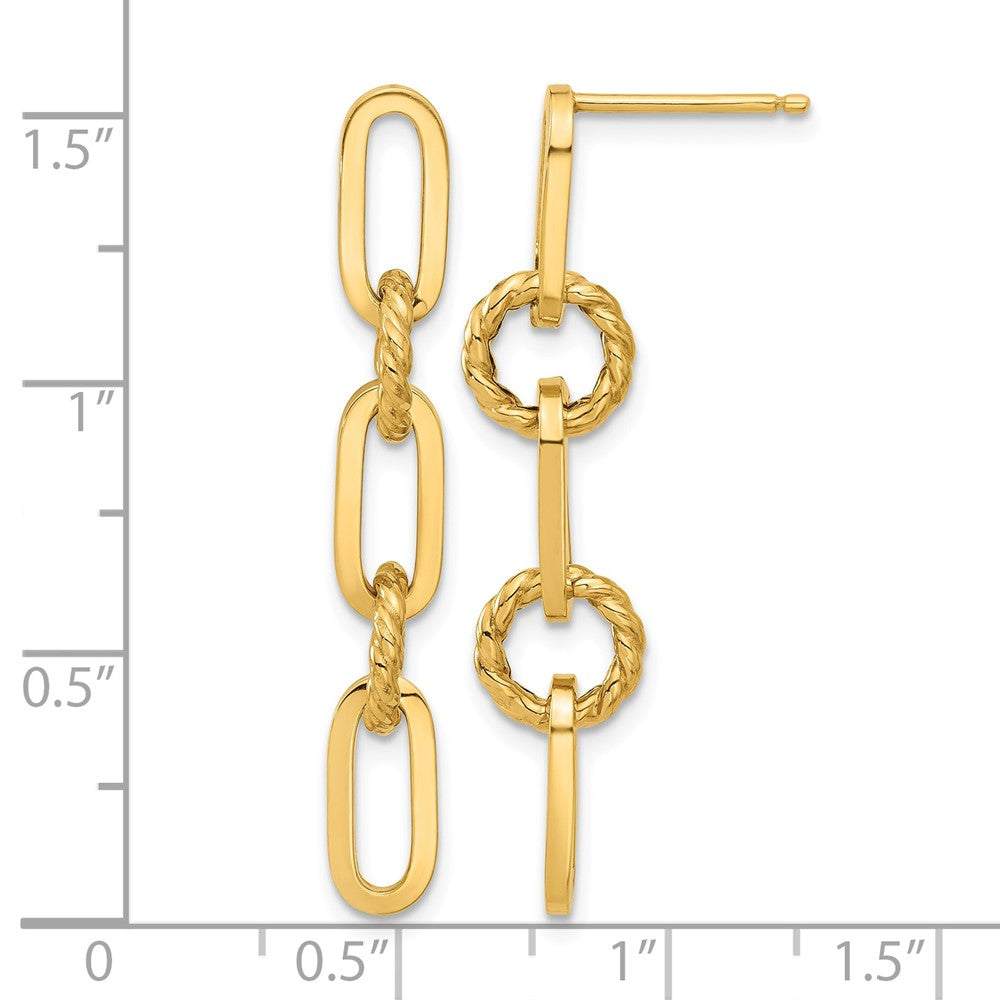 Polished Chain Link Dangle Post Earrings