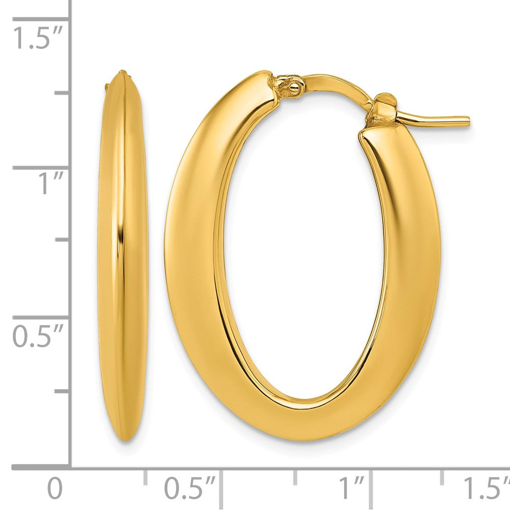 Polished Oval Hoop Earrings - 24mm