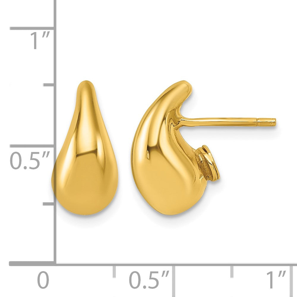 Polished 3D Tear Drop Earrings