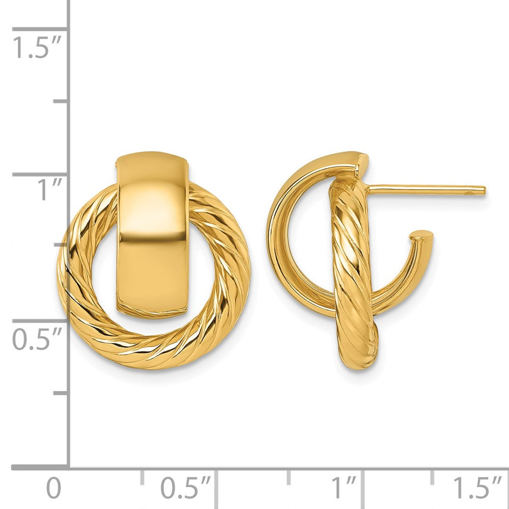 Polished and Twisted Circle Post Earrings