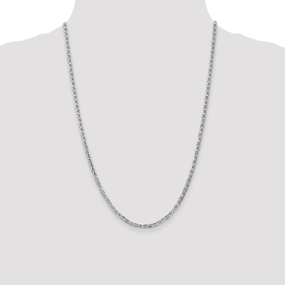 3mm Concave Anchor Chain - White Gold