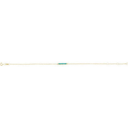 Natural Turquoise Bar 6 1/2-7 1/2" Bracelet