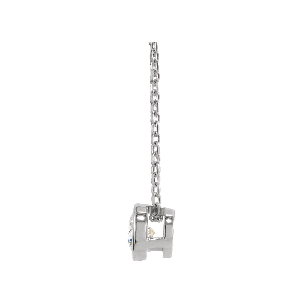Natural Diamond Solitaire Bezel-Set Necklace