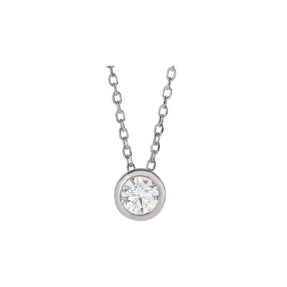 Natural Diamond Solitaire Bezel-Set Necklace