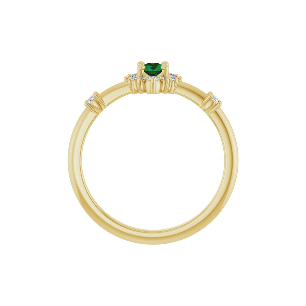 Natural Emerald & 1/6 CTW Natural Diamond Halo-Style Ring